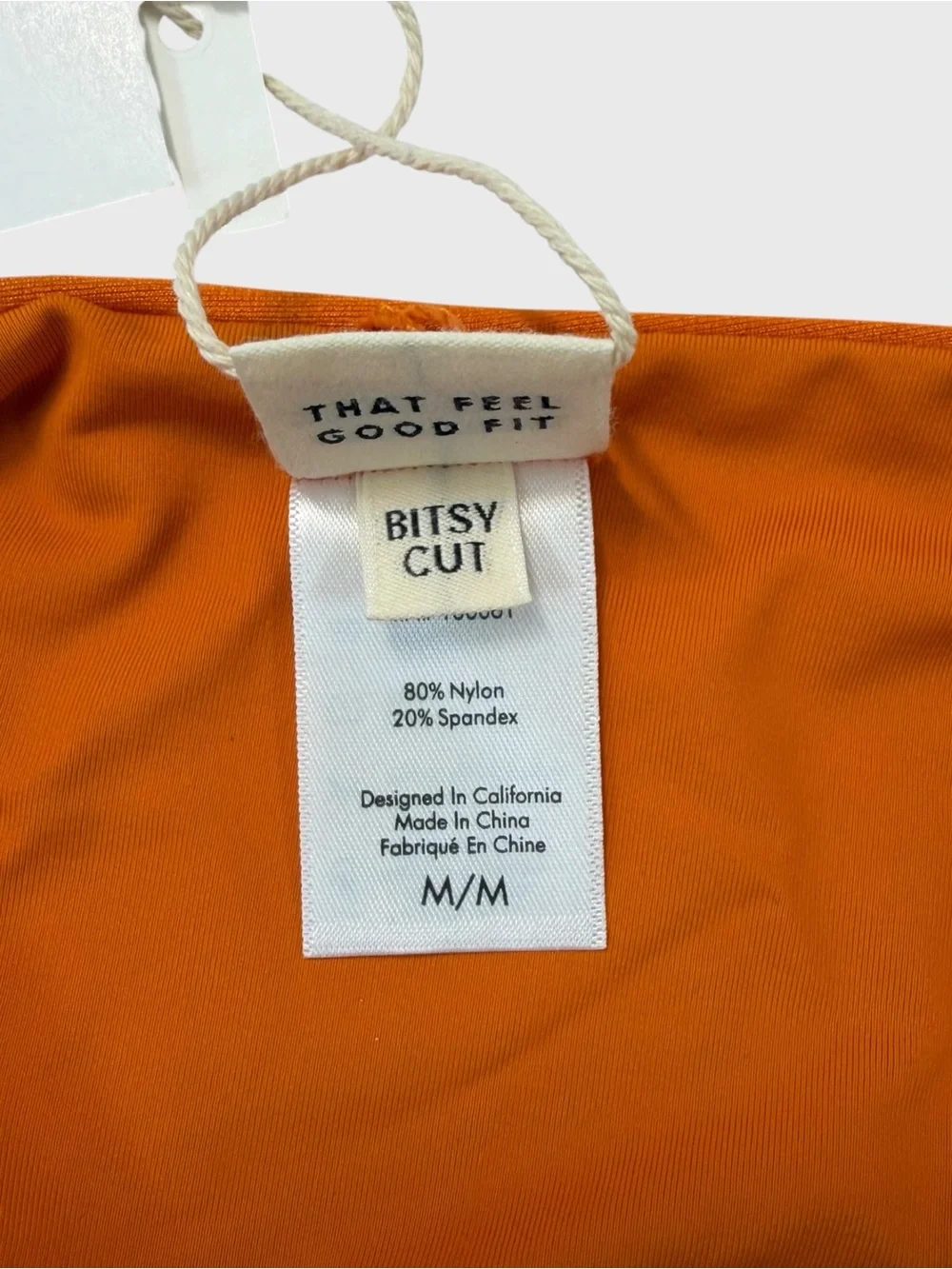 L Space NWT Orange Bitsy Cut Bikini Bottom Size Medium